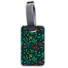 Guitars Musical Notes Seamless Carnival Pattern Luggage Tag (two Sides) by Vaneshart