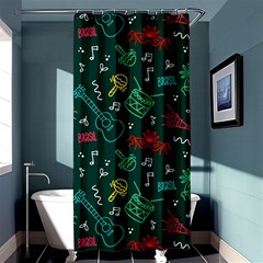 Guitars Musical Notes Seamless Carnival Pattern Shower Curtain 36  X 72  (stall)  by Vaneshart