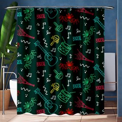 Guitars Musical Notes Seamless Carnival Pattern Shower Curtain 60  X 72  (medium)  by Vaneshart