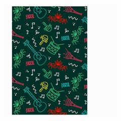 Guitars Musical Notes Seamless Carnival Pattern Small Garden Flag (two Sides) by Vaneshart