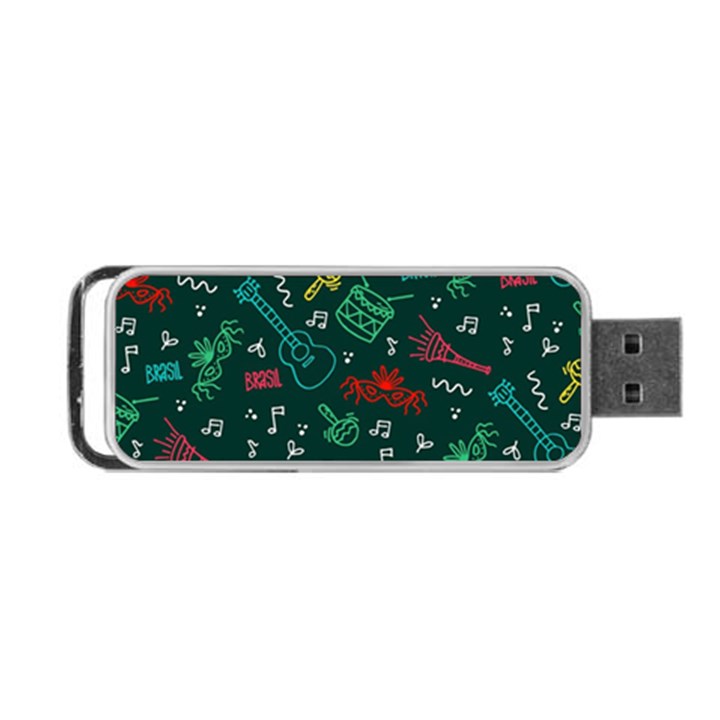 Guitars Musical Notes Seamless Carnival Pattern Portable USB Flash (One Side)