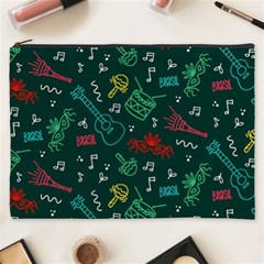 Guitars Musical Notes Seamless Carnival Pattern Cosmetic Bag (xxxl) by Vaneshart