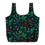 Guitars Musical Notes Seamless Carnival Pattern Full Print Recycle Bag (L) Front