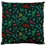 Guitars Musical Notes Seamless Carnival Pattern Large Flano Cushion Case (One Side) Front