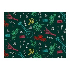 Guitars Musical Notes Seamless Carnival Pattern Double Sided Flano Blanket (mini)  by Vaneshart