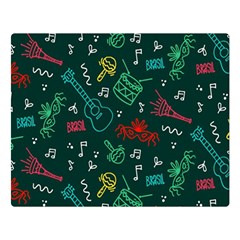 Guitars Musical Notes Seamless Carnival Pattern Double Sided Flano Blanket (large)  by Vaneshart