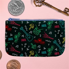 Guitars Musical Notes Seamless Carnival Pattern Large Coin Purse by Vaneshart