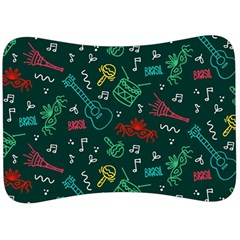 Guitars Musical Notes Seamless Carnival Pattern Velour Seat Head Rest Cushion by Vaneshart