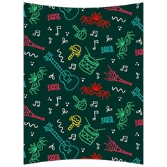 Guitars Musical Notes Seamless Carnival Pattern Back Support Cushion by Vaneshart