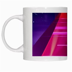 Egyptian Pyramids Night Landscape Cartoon White Mugs by Vaneshart