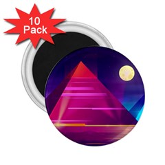 Egyptian Pyramids Night Landscape Cartoon 2 25  Magnets (10 Pack)  by Vaneshart