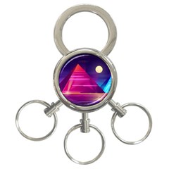 Egyptian Pyramids Night Landscape Cartoon 3-ring Key Chain by Vaneshart