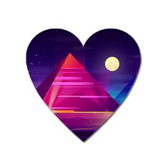 Egyptian Pyramids Night Landscape Cartoon Heart Magnet by Vaneshart