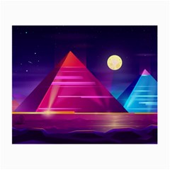 Egyptian Pyramids Night Landscape Cartoon Small Glasses Cloth by Vaneshart