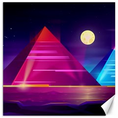 Egyptian Pyramids Night Landscape Cartoon Canvas 16  X 16  by Vaneshart