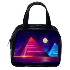 Egyptian Pyramids Night Landscape Cartoon Classic Handbag (one Side) by Vaneshart