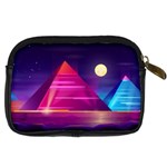 Egyptian Pyramids Night Landscape Cartoon Digital Camera Leather Case Back