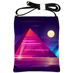 Egyptian Pyramids Night Landscape Cartoon Shoulder Sling Bag by Vaneshart