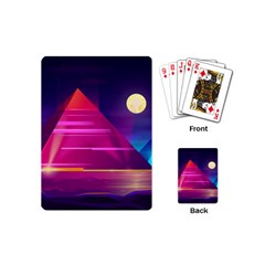 Egyptian Pyramids Night Landscape Cartoon Playing Cards Single Design (mini) by Vaneshart