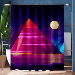 Egyptian Pyramids Night Landscape Cartoon Shower Curtain 60  X 72  (medium)  by Vaneshart