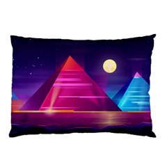 Egyptian Pyramids Night Landscape Cartoon Pillow Case (two Sides) by Vaneshart