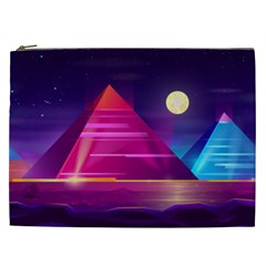 Egyptian Pyramids Night Landscape Cartoon Cosmetic Bag (xxl) by Vaneshart