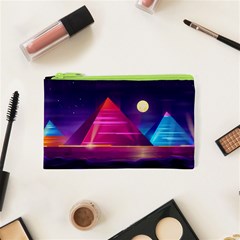 Egyptian Pyramids Night Landscape Cartoon Cosmetic Bag (xs) by Vaneshart