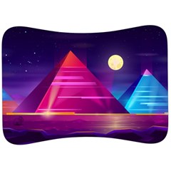 Egyptian Pyramids Night Landscape Cartoon Velour Seat Head Rest Cushion