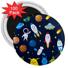 Big Set Cute Astronauts Space Planets Stars Aliens Rockets Ufo Constellations Satellite Moon Rover V 3  Magnets (100 Pack) by Vaneshart