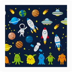 Big Set Cute Astronauts Space Planets Stars Aliens Rockets Ufo Constellations Satellite Moon Rover V Medium Glasses Cloth by Vaneshart