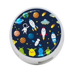 Big Set Cute Astronauts Space Planets Stars Aliens Rockets Ufo Constellations Satellite Moon Rover V 4-port Usb Hub (two Sides) by Vaneshart