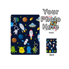 Big Set Cute Astronauts Space Planets Stars Aliens Rockets Ufo Constellations Satellite Moon Rover V Playing Cards 54 Designs (mini) by Vaneshart