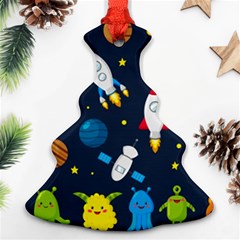 Big Set Cute Astronauts Space Planets Stars Aliens Rockets Ufo Constellations Satellite Moon Rover V Christmas Tree Ornament (two Sides) by Vaneshart