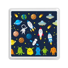 Big Set Cute Astronauts Space Planets Stars Aliens Rockets Ufo Constellations Satellite Moon Rover V Memory Card Reader (square) by Vaneshart