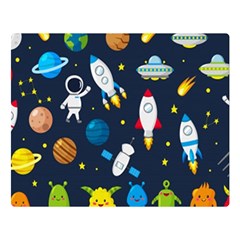 Big Set Cute Astronauts Space Planets Stars Aliens Rockets Ufo Constellations Satellite Moon Rover V Double Sided Flano Blanket (large)  by Vaneshart