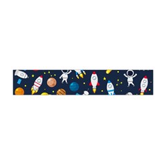 Big Set Cute Astronauts Space Planets Stars Aliens Rockets Ufo Constellations Satellite Moon Rover V Flano Scarf (mini) by Vaneshart