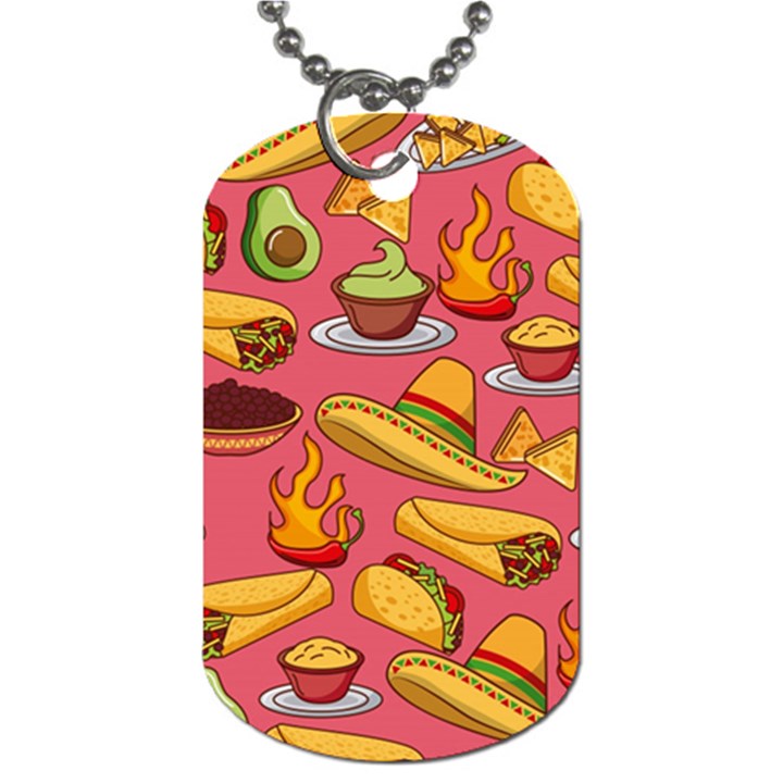 Seamless Pattern Mexican Food Hat Traditional Dog Tag (Two Sides)