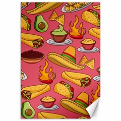 Seamless Pattern Mexican Food Hat Traditional Canvas 12  X 18  by Vaneshart