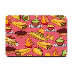 Seamless Pattern Mexican Food Hat Traditional Small Doormat  by Vaneshart