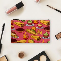 Seamless Pattern Mexican Food Hat Traditional Cosmetic Bag (small) by Vaneshart