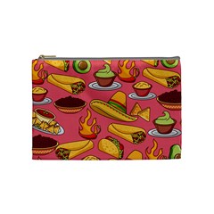 Seamless Pattern Mexican Food Hat Traditional Cosmetic Bag (medium) by Vaneshart