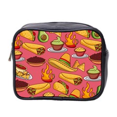 Seamless Pattern Mexican Food Hat Traditional Mini Toiletries Bag (two Sides)