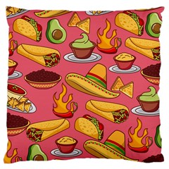 Seamless Pattern Mexican Food Hat Traditional Large Cushion Case (one Side) by Vaneshart