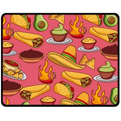 Seamless Pattern Mexican Food Hat Traditional Double Sided Fleece Blanket (medium)  by Vaneshart