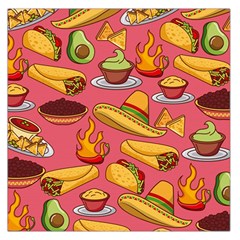 Seamless Pattern Mexican Food Hat Traditional Large Satin Scarf (square) by Vaneshart