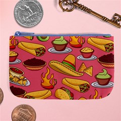 Seamless Pattern Mexican Food Hat Traditional Large Coin Purse by Vaneshart