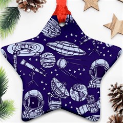 Space Sketch Seamless Pattern Ornament (star) by Vaneshart