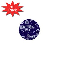 Space Sketch Seamless Pattern 1  Mini Buttons (10 Pack)  by Vaneshart