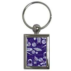 Space Sketch Seamless Pattern Key Chain (rectangle) by Vaneshart