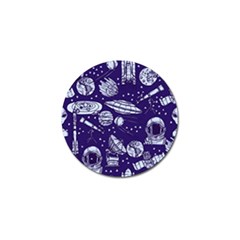 Space Sketch Seamless Pattern Golf Ball Marker by Vaneshart